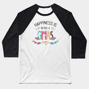 Happiness Is Being A Gmas Wildflowers Valentines Mothers Day Baseball T-Shirt